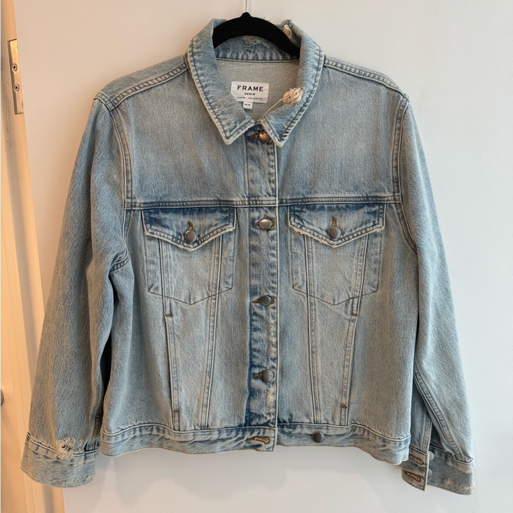 Frame Distressed Denim Jacket M
